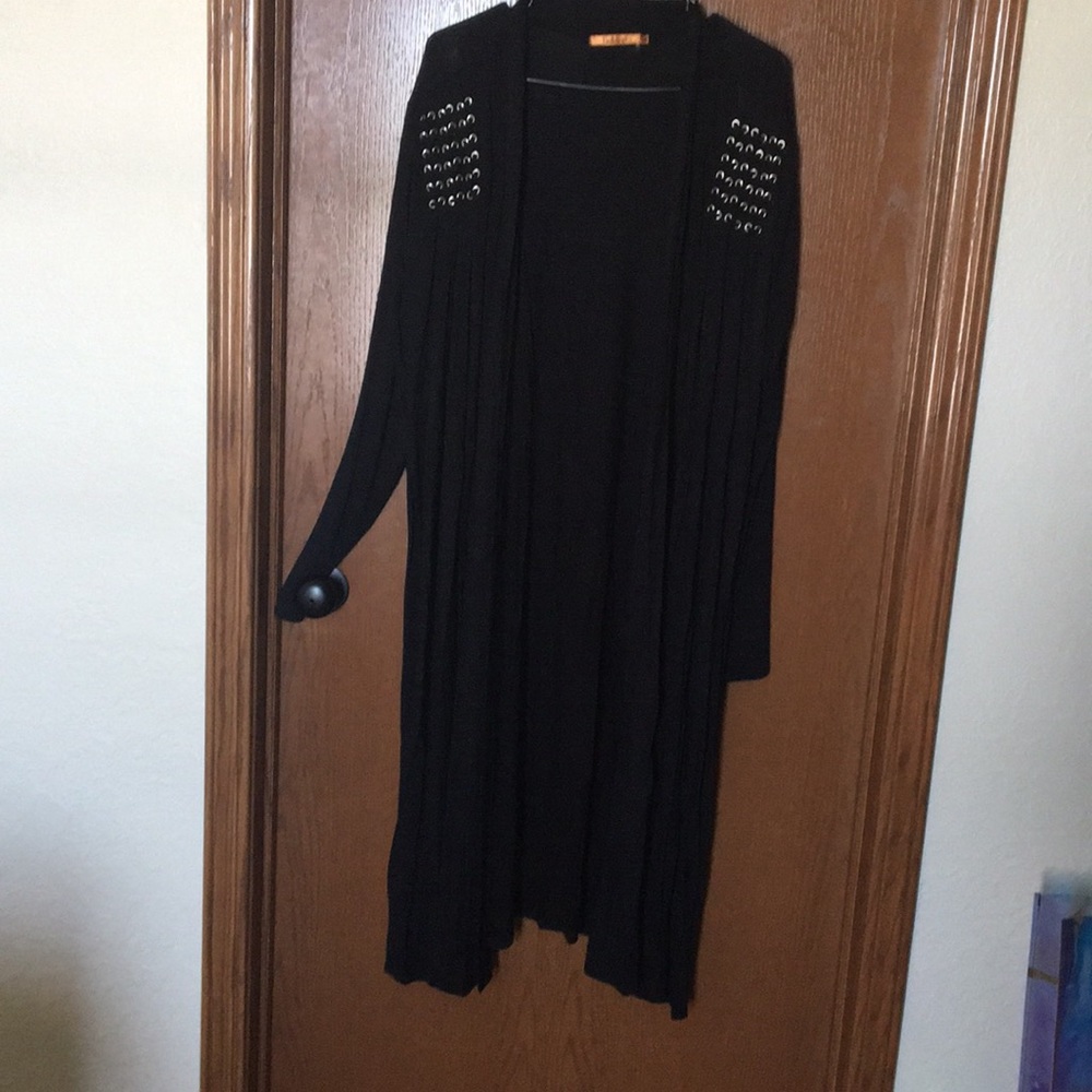 X-Long Cardigan Black Long Sleeve